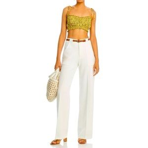 NWT Lucy Paris Diana wide leg pants white women XS waist 28”